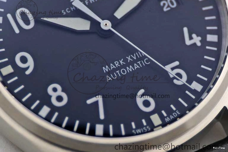 MIROTIME 0122 Vibrant Mark XVIII IW327001 SS M+F 1:1 Best Edition Black Dial on Black Leather Strap A 7055